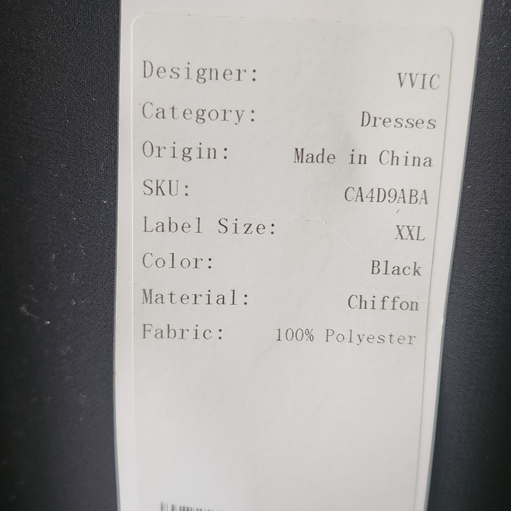 NWT Solid Chiffon Cap-Sleeve Belted Black Mid- length dress - Picture 4 of 6